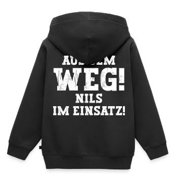 Nils Lustiger Spruch Vorname Name Nils - Kinder Premium Organic Hoodie - Schwarz - Hinten - AI Model Kid Male (0cm)