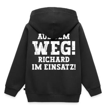 Richard Lustiger Spruch Vorname Name Richard - Kinder Premium Organic Hoodie - Schwarz - Hinten - AI Model Kid Male (0cm)