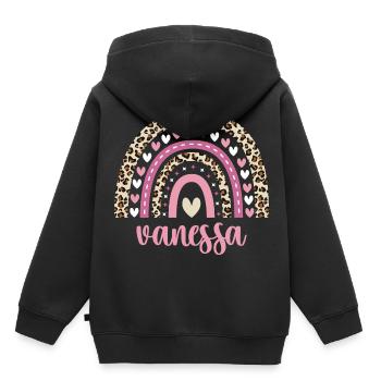 Vanessa Regenbogen Name Geburtstag Vanessa - Kinder Premium Organic Hoodie - Schwarz - Hinten - AI Model Kid Male (0cm)