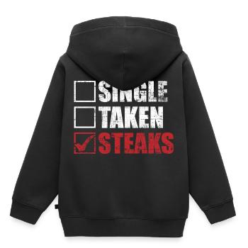 Viandes de steak - Sweat Premium à capuche enfant bio - noir - Dos - AI Model Kid Male (0cm)
