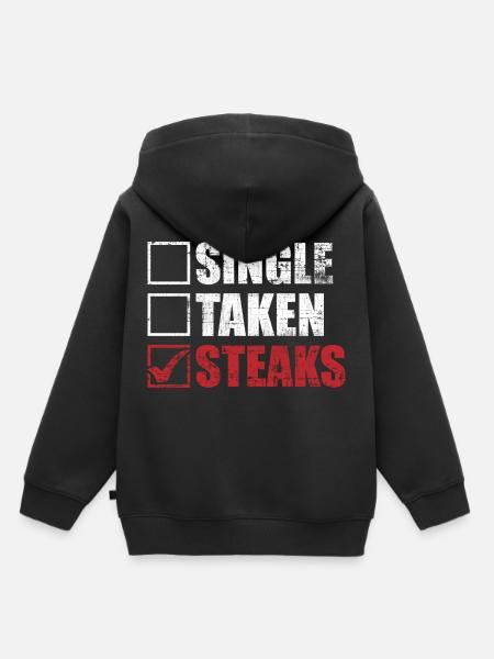 Steak Fleisch - Kinder Premium Organic Hoodie - Schwarz
