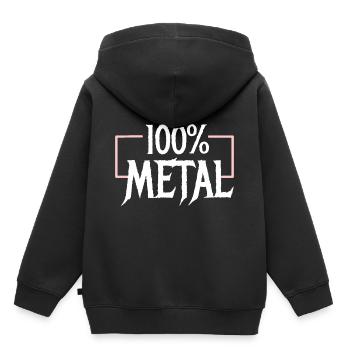 100 Heavy Metal - Sweat Premium à capuche enfant bio - noir - Dos - AI Model Kid Male (0cm)