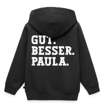 Gut Besser Paula Lustiger Spruch Name Paula - Kinder Premium Organic Hoodie - Schwarz - Hinten - AI Model Kid Male (0cm)