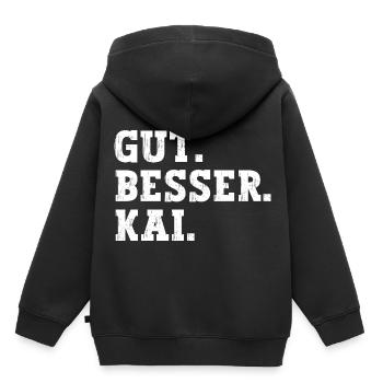 Gut Besser Kai Lustiger Spruch Name Kai - Kinder Premium Organic Hoodie - Schwarz - Hinten - AI Model Kid Male (0cm)
