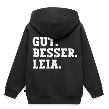 Gut Besser Leia Lustiger Spruch Name Leia - Kinder Premium Organic Hoodie - Schwarz - Hinten - AI Model Kid Male (0cm)