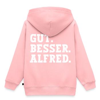 Gut Besser Alfred Lustiger Spruch Name Alfred - Kinder Premium Organic Hoodie - Rosa - Hinten - AI Model Kid Female (0cm)