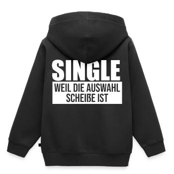 Single weil die Auswahl scheisse ist Solo - Kinder Premium Organic Hoodie - Schwarz - Hinten - AI Model Kid Male (0cm)