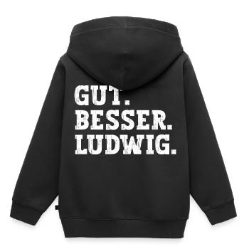Gut Besser Ludwig Lustiger Spruch Name Ludwig - Kinder Premium Organic Hoodie - Schwarz - Hinten - AI Model Kid Male (0cm)