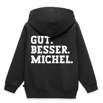 Gut Besser Michel Lustiger Spruch Name Michel - Kinder Premium Organic Hoodie - Schwarz - Hinten - AI Model Kid Male (0cm)