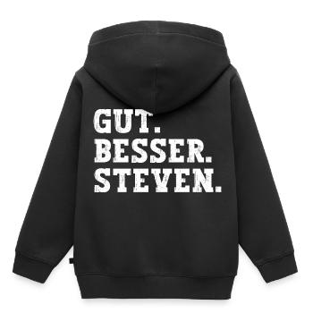 Gut Besser Steven Lustiger Spruch Name Steven - Kinder Premium Organic Hoodie - Schwarz - Hinten - AI Model Kid Male (0cm)