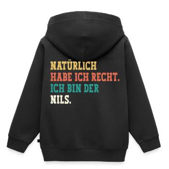 Nils Lustiger Spruch Vorname Name Nils - Kinder Premium Organic Hoodie - Schwarz - Hinten - AI Model Kid Male (0cm)