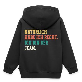 Jean Lustiger Spruch Vorname Name Jean - Kinder Premium Organic Hoodie - Schwarz - Hinten - AI Model Kid Male (0cm)