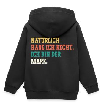Mark Lustiger Spruch Vorname Name Mark - Kinder Premium Organic Hoodie - Schwarz - Hinten - AI Model Kid Male (0cm)