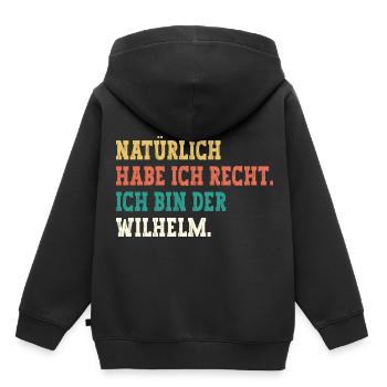 Wilhelm Lustiger Spruch Vorname Name Wilhelm - Kinder Premium Organic Hoodie - Schwarz - Hinten - AI Model Kid Male (0cm)