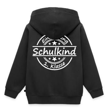 Schulkind - Kinder Premium Organic Hoodie - Schwarz - Hinten - AI Model Kid Male (0cm)
