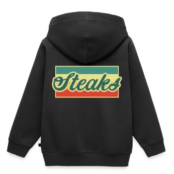 Steak - Kinder Premium Organic Hoodie - Schwarz - Hinten - AI Model Kid Male (0cm)