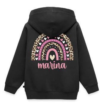Marina Regenbogen Name Geburtstag Marina - Kinder Premium Organic Hoodie - Schwarz - Hinten - AI Model Kid Male (0cm)