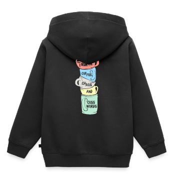 Kaffee - Kinder Premium Organic Hoodie - Schwarz - Hinten - AI Model Kid Male (0cm)