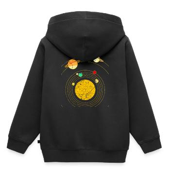 Système solaire - Sweat Premium à capuche enfant bio - noir - Dos - AI Model Kid Male (0cm)