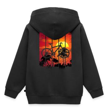Mountainbiker Evolution - Premium Shirt - Kinder Premium Organic Hoodie - Schwarz - Hinten - AI Model Kid Male (0cm)