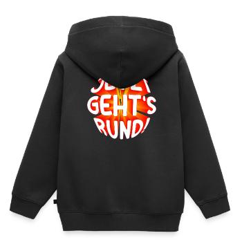 Jetzt gehts rund 3D - Kinder Premium Organic Hoodie - Schwarz - Hinten - AI Model Kid Male (0cm)