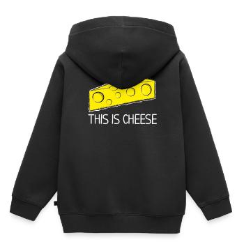 C’est du fromage - Sweat Premium à capuche enfant bio - noir - Dos - AI Model Kid Male (0cm)