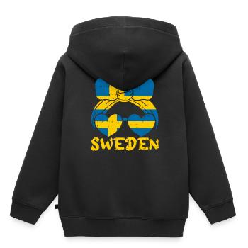 Suède - Sweat Premium à capuche enfant bio - noir - Dos - AI Model Kid Male (0cm)