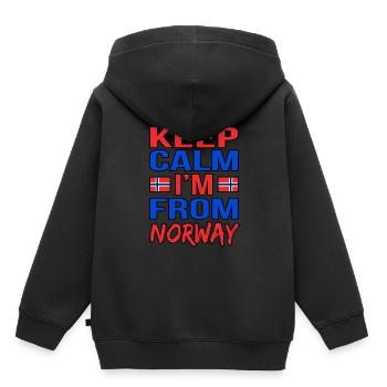 Norwegen - Kinder Premium Organic Hoodie - Schwarz - Hinten - AI Model Kid Male (0cm)