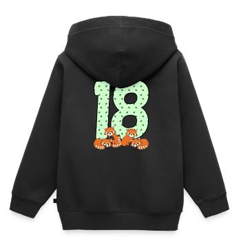 18. Geburtstag - Kinder Premium Organic Hoodie - Schwarz - Hinten - AI Model Kid Male (0cm)