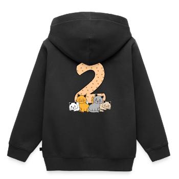 2. Geburtstag - Kinder Premium Organic Hoodie - Schwarz - Hinten - AI Model Kid Male (0cm)
