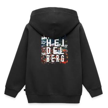Heidelberg - Kinder Premium Organic Hoodie - Schwarz - Hinten - AI Model Kid Male (0cm)