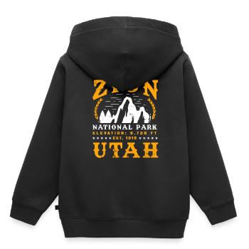 Zion National Park Utah USA Amerika - Kinder Premium Organic Hoodie - Schwarz - Hinten - AI Model Kid Male (0cm)