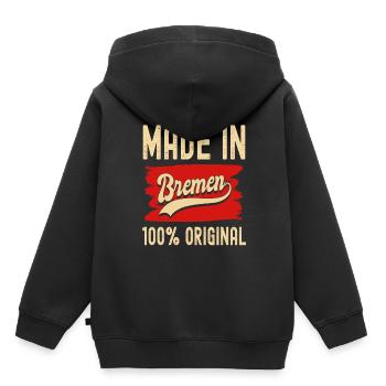 Bremen - Kinder Premium Organic Hoodie - Schwarz - Hinten - AI Model Kid Male (0cm)