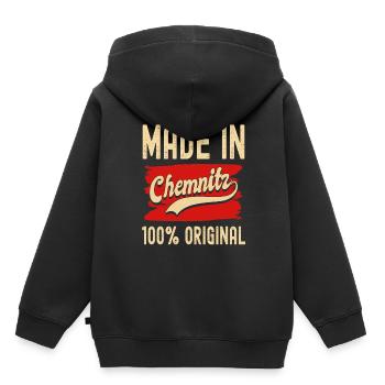Chemnitz - Kinder Premium Organic Hoodie - Schwarz - Hinten - AI Model Kid Male (0cm)