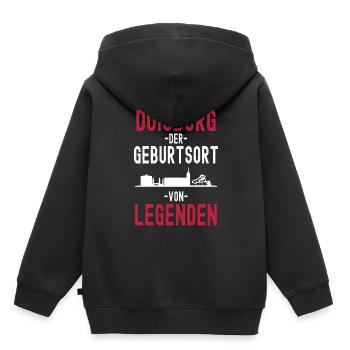 Duisburg - Kinder Premium Organic Hoodie - Schwarz - Hinten - AI Model Kid Male (0cm)