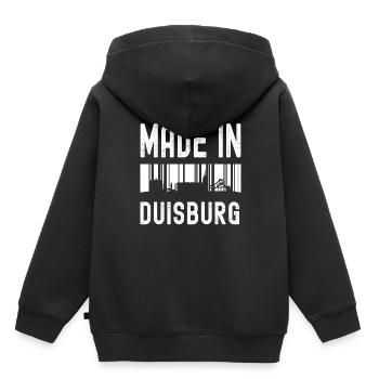 Duisburg - Kinder Premium Organic Hoodie - Schwarz - Hinten - AI Model Kid Male (0cm)