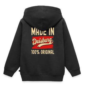 Duisburg - Kinder Premium Organic Hoodie - Schwarz - Hinten - AI Model Kid Male (0cm)