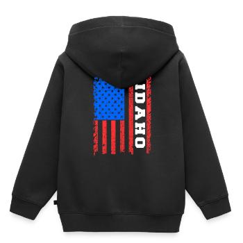 Idaho - Kinder Premium Organic Hoodie - Schwarz - Hinten - AI Model Kid Male (0cm)