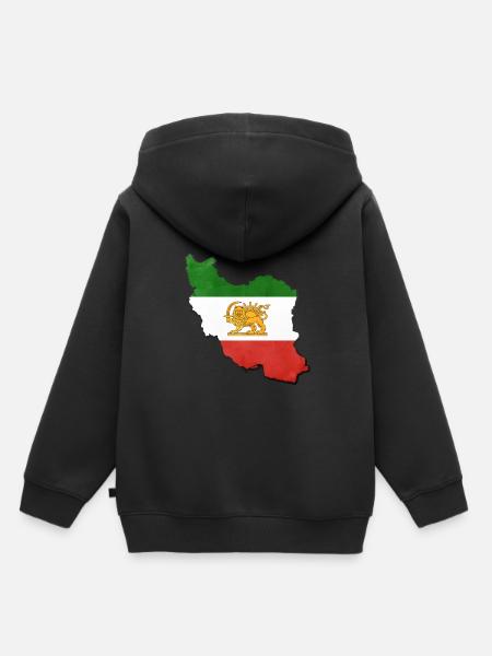 Lustige Iran Flagge Reise - Kinder Premium Organic Hoodie - Schwarz