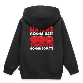 Tomate - Kinder Premium Organic Hoodie - Schwarz - Hinten - AI Model Kid Male (0cm)