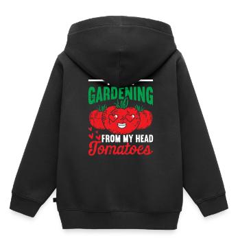 Tomate - Kinder Premium Organic Hoodie - Schwarz - Hinten - AI Model Kid Male (0cm)