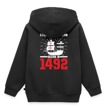 Christopher Columbus - Kinder Premium Organic Hoodie - Schwarz - Hinten - AI Model Kid Male (0cm)