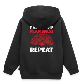 Flamenco - Kinder Premium Organic Hoodie - Schwarz - Hinten - AI Model Kid Male (0cm)