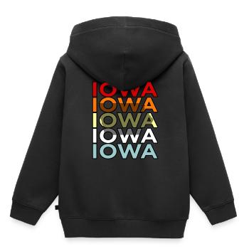 Cadeau de résident de l’Iowa - Sweat Premium à capuche enfant bio - noir - Dos - AI Model Kid Male (0cm)