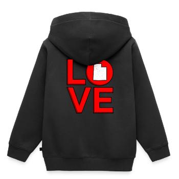 Cher cadeau de l’Utah - Sweat Premium à capuche enfant bio - noir - Dos - AI Model Kid Male (0cm)