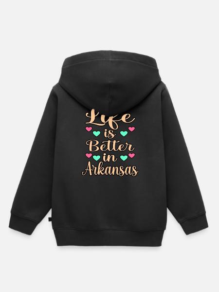 Leben In Arkansas geschenk - Kinder Premium Organic Hoodie - Schwarz