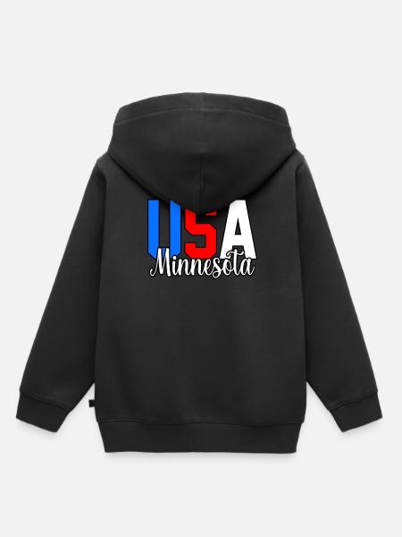 Usa minnesota geschenk - Kinder Premium Organic Hoodie - Schwarz