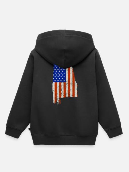 Alabama Usa flaggen geschenk - Kinder Premium Organic Hoodie - Schwarz