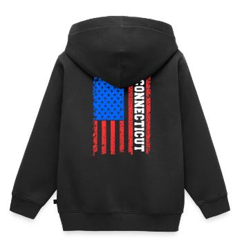 Connecticut Usa flaggen geschenk - Kinder Premium Organic Hoodie - Schwarz - Hinten - AI Model Kid Male (0cm)