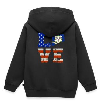 Liebes connecticut geschenk - Kinder Premium Organic Hoodie - Schwarz - Hinten - AI Model Kid Male (0cm)